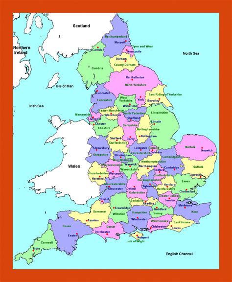 Administrative Map Of England Beilul Rochette