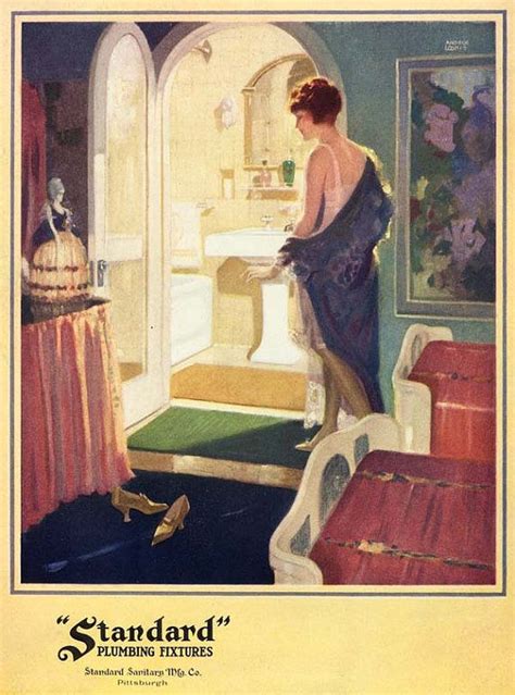 1920s Standard Bathroom Bath Illustration Vintage Art Deco Vintage Art