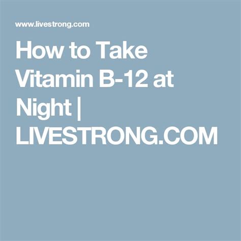 How To Take Vitamin B 12 At Night Baked Salmon 30s Health