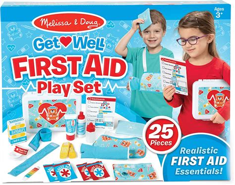 Melissa And Doug Get Well First Aid Kit Play Set 25 Toy Pieces