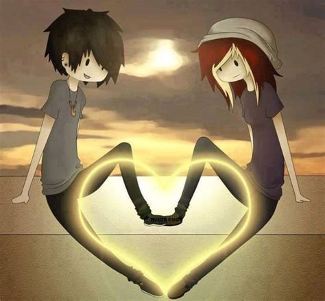 Cute Anime Scene Couple Making A Heart Anime Awesome Anime Emo Art