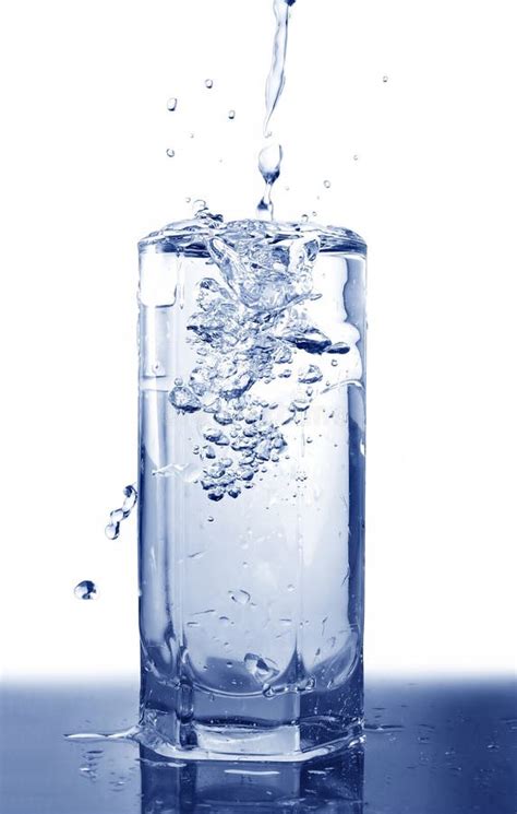 Water Poured Into Glass Stock Image Image Of Blue Motion 5645973