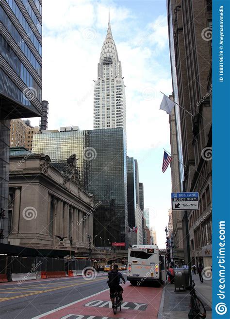 View East Along 42nd Street In Midtown With Grand Central Station On