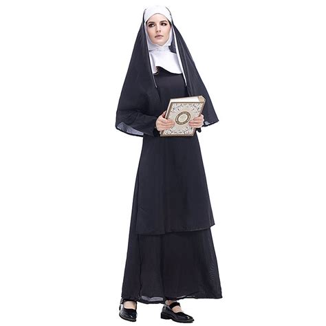 Plus Size Women Sexy Nun Costume Monasticism Uniform Virgin Mary
