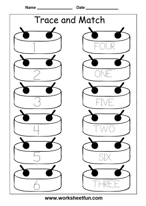 15 Matching Numbers 1 10 Worksheets