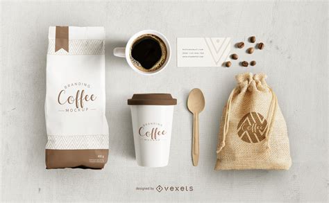 Coffee Elements Mockup Design Psd Editable Template