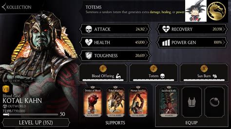 Mortal Kombat X Android Level Up Subiendo De Nivel Kotal Kahn Blood