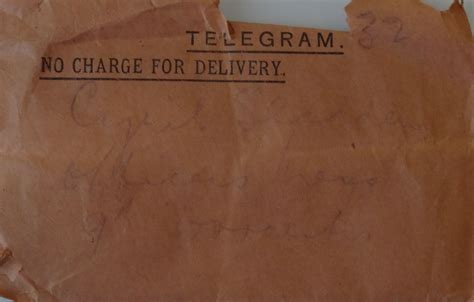 April 2nd 1915 Telegram From Mela Brown Constable To Her Fiancé