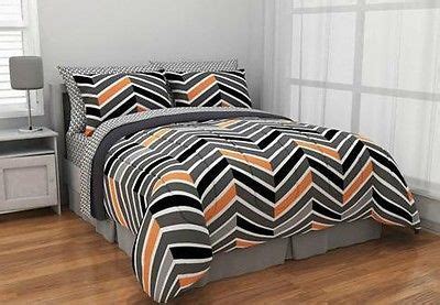 Little daisy summer quilt sets home bedding set with bed sheet, pillowcases queen yellow orange blue green grey 4pcs1. Zig Zag Neon Bed-in-a-Bag Bedding Set Chevron Orange Gray ...