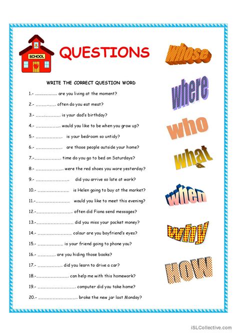 Question Words English Esl Worksheets Pdf Doc