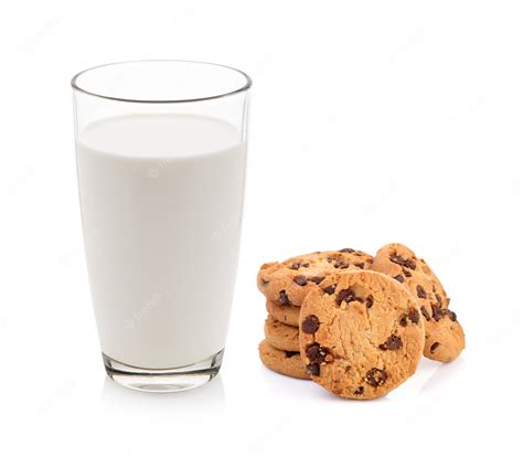 Premium Photo Glass Of Milk And Cookies Isolated On White