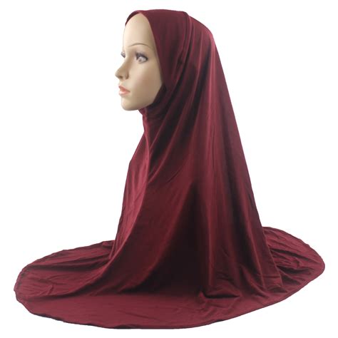 Muslim Woman Girls Hijab Islamic Hijab Scarf One Piece Amira Fashion Solid Color Soft And