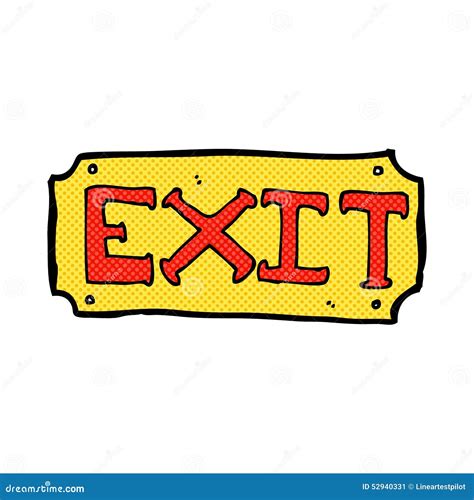 Comic Cartoon Exit Sign Stock Illustration Illustration Of Sign 52940331