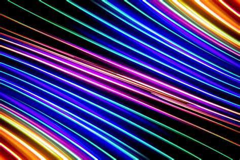 Oblique Rainbow Strip Metallic To Dye Multicoloured Lines Abstract Neon