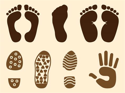 Foot And Hand Prints Set Vector Art And Graphics
