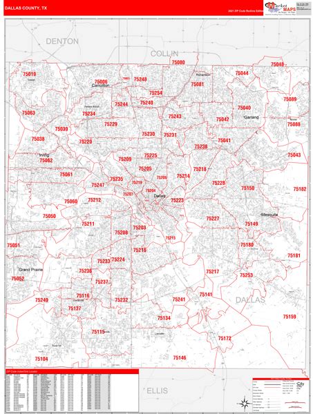 Dallas County Tx Zip Code Maps Red Line