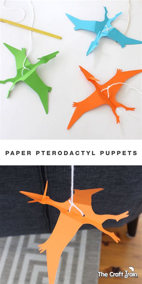 paper pterodactyl puppet  craft train