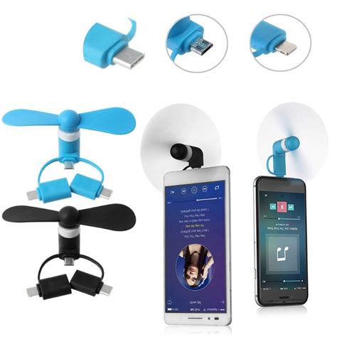 2020 Portable 3 In 1 Usb Cell Phone Fan Powerful Handheld Mini Fan For