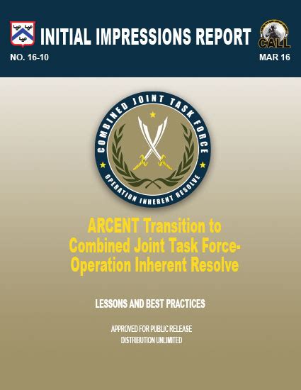 16 10 arcent transition to combined joint task force operation inherent resolve us army