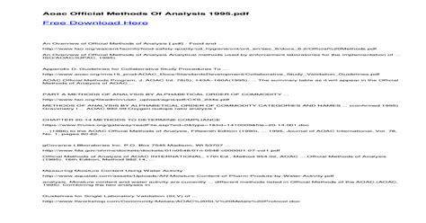 Aoac Official Methods Of Analysis 1995 - Official Methods Of Analysis 1995.pdf ... Official ...
