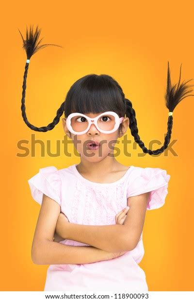Portrait Funny Asian Little Girl Pigtail Stock Photo Edit Now 118900093