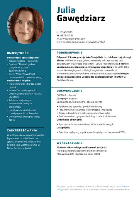 Najlepsze Szablony Cv Do Pobrania Za Darmo W Pdf