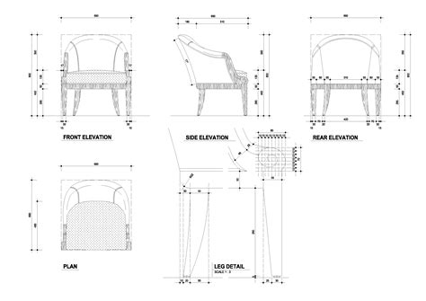 Chair Detail Drawing Autocad Miscellaneous Chair Blocks Cad Drawing