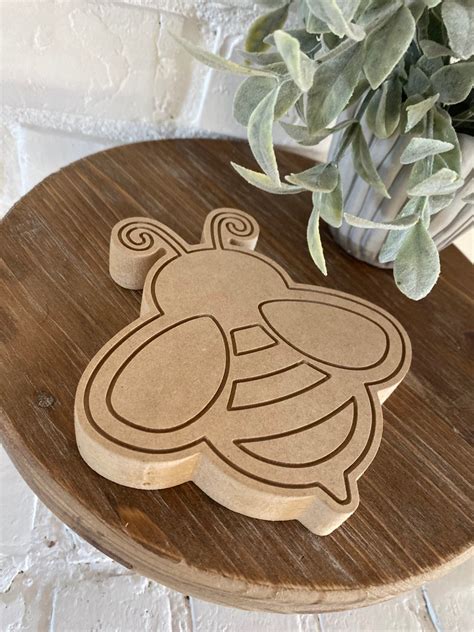 Wooden Bee Cutout Unfinished Wooden Bee Diy Wood Cutouts Etsy