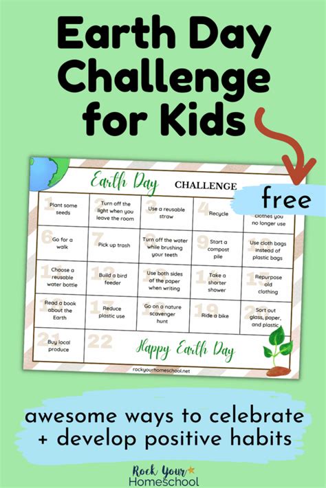 Earth Day Challenge For Kids Free Chart To Make It Fun