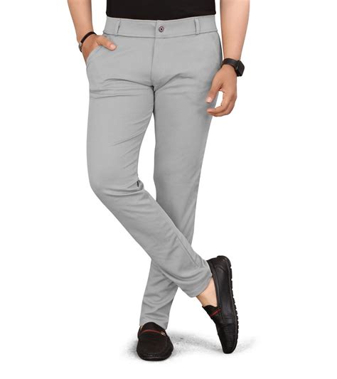 Men Regular Fit Ligth Grey Color Lycra Blend Trousers At Rs 49900