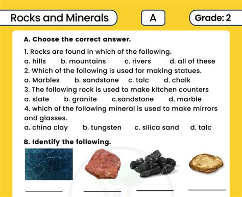 Download Free Evs Class 2 Rocks And Minerals Worksheets With Answer Key