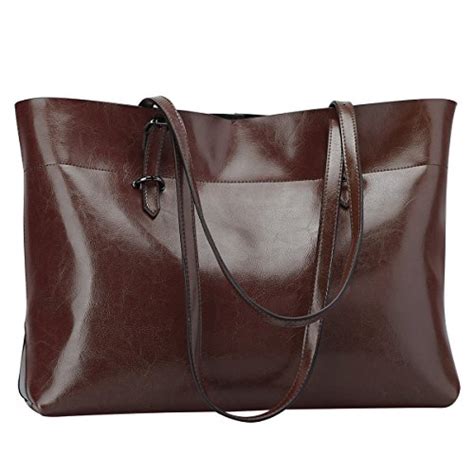 S Zone Women Genuine Leather Top Handle Satchel Daily Work Tote