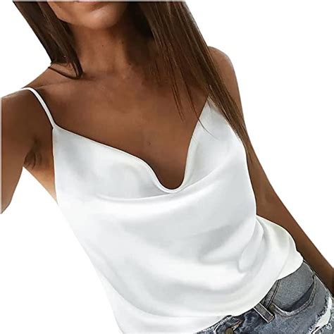 sexy tiefer v ausschnitt tank top damen tank top sexy spaghetti träger oberteile bluse casual