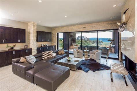 Contemporary Living Room Opens To Large Covered Patio Hgtv
