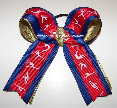 Bulk Red Gymnastic Bow Wholesale Us Gymnastics Ribbons Red Blue