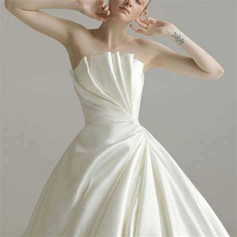 Yc140 2022 New Trailing Bride Thin One Shoulder Simple Satin Wedding