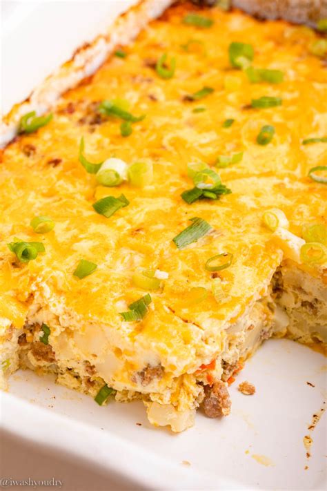 Overnight Sausage Hash Brown Casserole I Wash You Dry