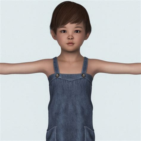 Child Baby Girl 3d Character By 3darcmall 3docean