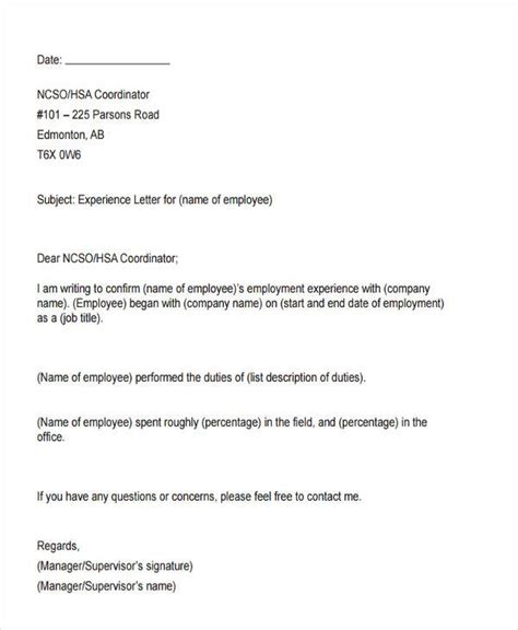 5 Job Experience Letter Format Templates Free And Premium