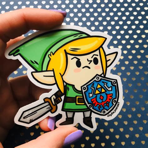 Cute Zelda Vinyl Sticker Link Sticker Zelda Sticker Etsy