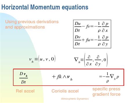 Horizontal Momentum Equations Computational Fluid