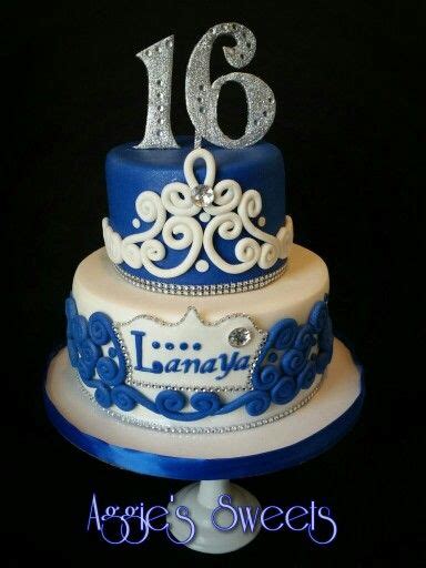 Royal Blue And White Sweet 16 Cake Sweet 16 Cakes Sweet 16 Birthday