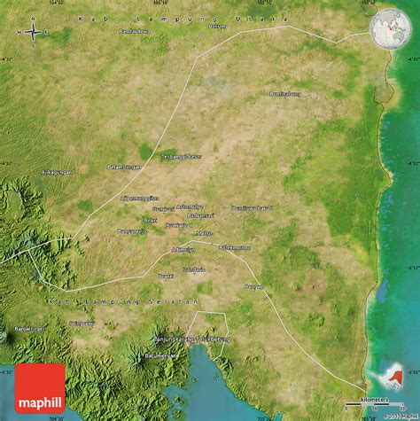 Satellite Map Of Kab Lampung Tengah