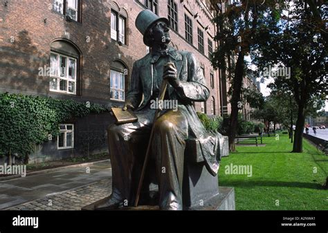 Bronze Statue Of Hans Christian Andersen In Central Copenhagen Denmark