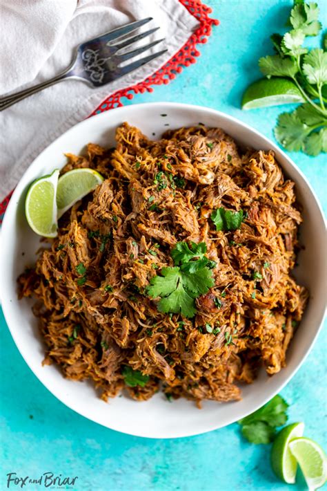 Slow Cooker Pork Carnitas Mexican Pulled Pork Fox And