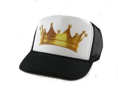 Kings Crown Hat Trucker Hat Mesh Hat Snap Back Hat Black