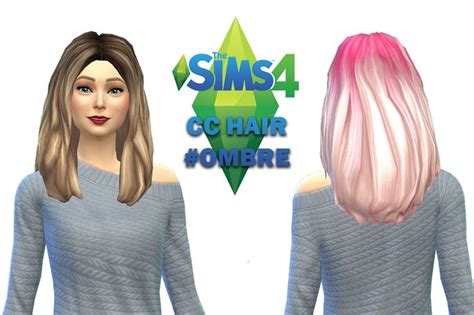 The Sims 4 Cc Ombre Hair Maxis Match Maxis Match Ombre Hair Sims 4