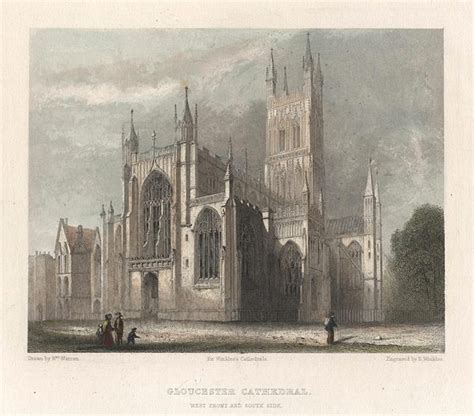 Old And Antique Prints And Maps Gloucester Cathedral 1836
