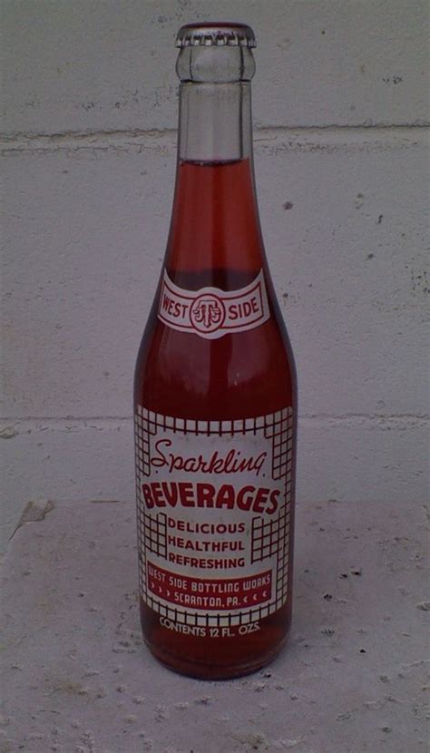 Vtg West Side Black Cherry Full Old Soda Bottle Scranton Pa Duraglas Pop Drink Black Cherry