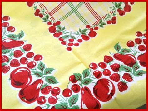 Fabulous New Vintage Style Tutti Frutti Tablecloth Vintage